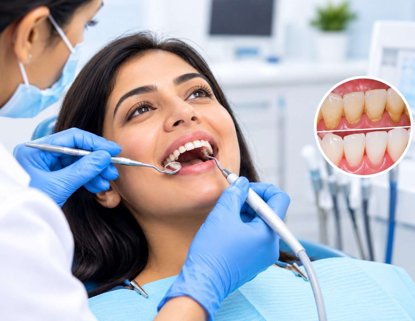 Professional dental cleaning treatment